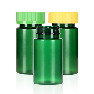 Green Customized Capsule Bottle Pharmaceutical <b>Packaging</b> PET <b>Plastic</b> Bottle Pill Jar For Health Products With Screw Cap - Product Image 4
