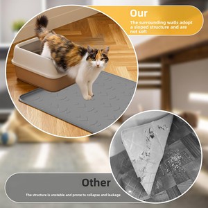 Alfombrilla de Alta Calidad para Arenero de Gatos, Alfombrilla Grande Antideslizante e Impermeable de Silicona para Piso, Fácil de Limpiar - Product Image 3