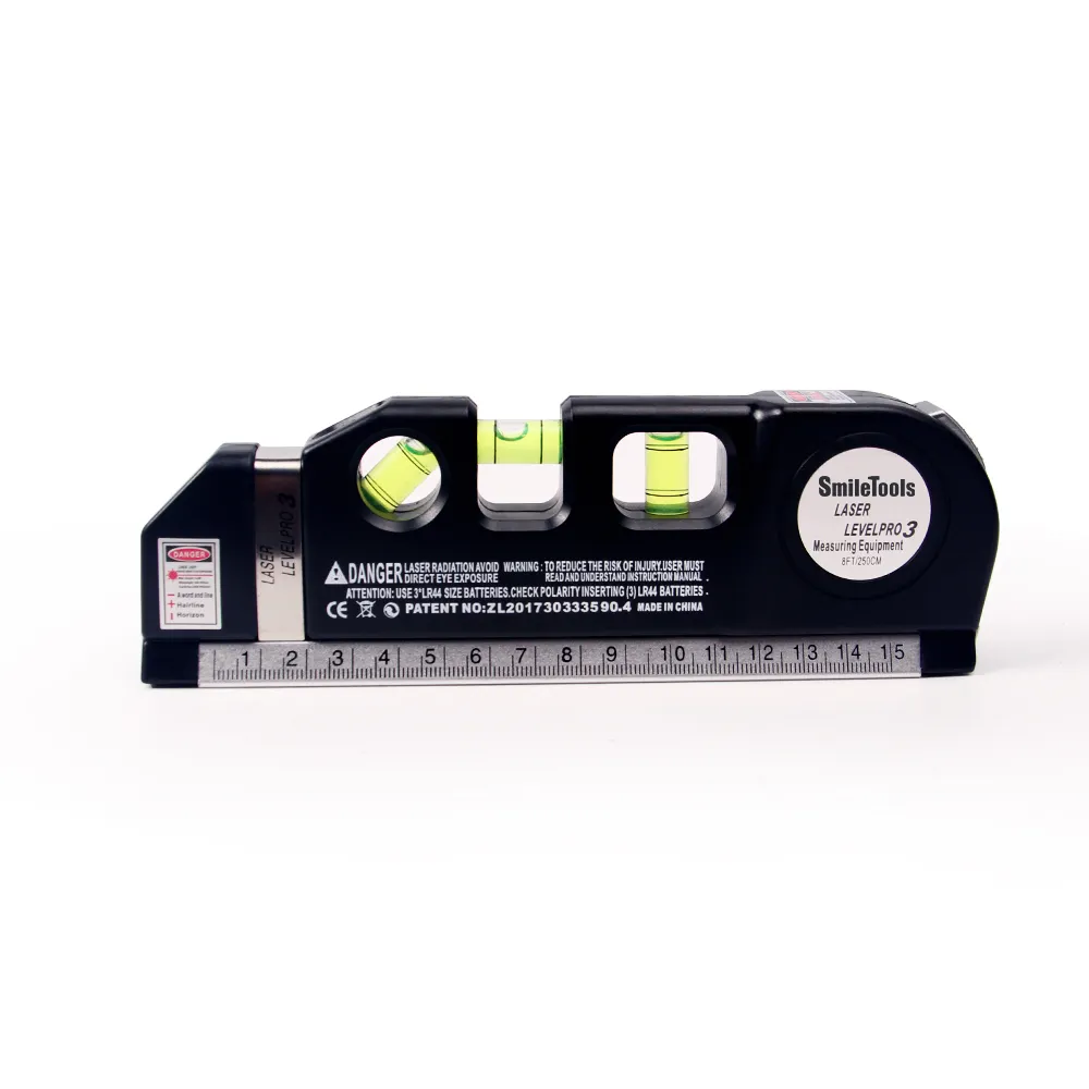 뜨거운 판매 고정밀 3 In 1 크로스 라인 눈금자 레이저 레벨 건축 도구에 대한 다목적 측정 레벨