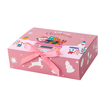 Boîte cadeau de Noël 2026 rectangulaire en carton blanc et papier kraft pliable pour fêtes et emballages de vacances