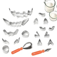 19-delige Halloween pompoen snijset van roestvrij staal, Jack O'Lantern snijset met opbergtas