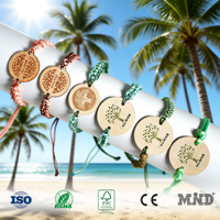 Bracelet en tissu tressé NFC de sécurité pour contrôle d'accès hôtelier avec carte intelligente en bois gravée au laser