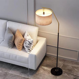Modern Floor Lamp Beige Fabric Shade Metal Body Adjustable Height <b>LED</b> <b>Light</b> Source For Living Room Bedroom Reading <b>Corner</b> - Product Image 2