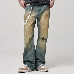 <span class=keywords><strong>Pantalones</strong></span> de algodón para hombre con salida de fábrica, <span class=keywords><strong>pantalones</strong></span> de mezclilla con logotipo personalizado en stock, envío directo para hombre - Product Image 1