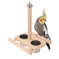 Mangeoire à oiseaux en bois massif suspendue pot de nourriture pour oiseaux automatique petit bol de nourriture pour oiseaux pour une utilisation en extérieur boîte emballée à charge facile en acier