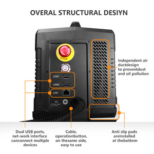 เครื่องยิงเลเซอร์ไฟเบอร์แบบพกพา LY ความแม่นยำสูง 100W/80W UV สำหรับโลหะ หนัง และแก้ว สลักลายกราฟิก 20W/30W - Product Image 5