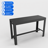 Ensemble de table et chaises de bar en aluminium moderne pour l'extérieur avec tabourets de bar rembourrés pour patio, balcon, jardin
