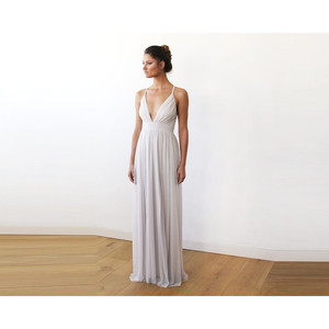 Abito lungo avorio con spalline regolabili # 1170 - Product Image 2