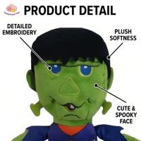 Sac à dos en peluche monstre vert Halloween Candydraem avec pot à bonbons transparent, sac à jouets en peluche pour la fête des trucs ou des fripes