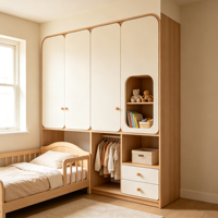 Ensemble de meubles de chambre enfant personnalisable, durable, moderne et écologique : armoire, bureau, bibliothèque, penderie, montage facile