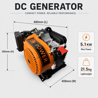 5.5kw 6kw Dc Mini Generator Electric Smart Dc-Generator 240cc Alternator Petrol Generator Battery Charge 72v 60v 48 Volt