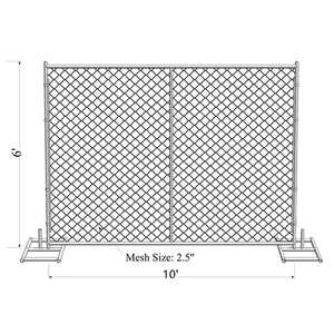 Chantier de construction Amérique Temporaire Chien Clôture Clôture Pieds Panneaux 8*10 Béton Australie Galvanisé Chaîne Lien Base Temporaire - Product Image 4