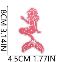 Appliques thermocollantes brodées Sirène, Océan, Coquillage, Étoile de mer, Queue de sirène, Vague, Corail, Coquille Saint-Jacques, Cœur pour Jeans et Vestes