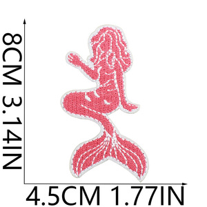 Appliques thermocollantes brodées Sirène, Océan, Coquillage, Étoile de mer, Queue de sirène, Vague, Corail, Coquille Saint-Jacques, Cœur pour Jeans et Vestes - Product Image 3