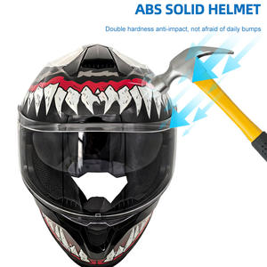 קסדת אופנוע מלאה, בעלת אישור בטיחות, נוחה, עם עדשה כפולה, ABS, מותאמת אישית לסיטונאים OEM - Product Image 5