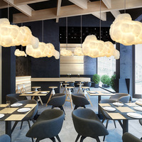 Nouvelle Suspension Nuage Créative Luminaire de Plafond Moderne en Coton et Soie Blanc Léger Lustre Décoratif Nuage RGB Pas Cher