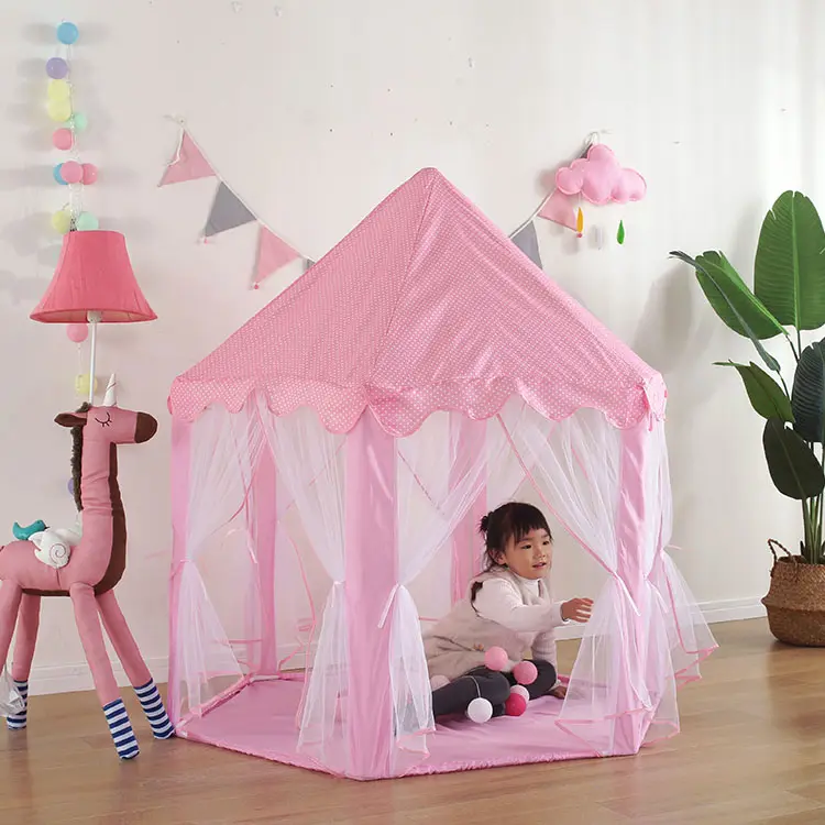 Top Quality Anti-Fall Pink Yurt Tents Eco-friendly Children Tent Princess Castle Tent for Kids