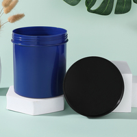 Pot cosmétique rond en PP bleu marine de 900g, grande capacité, pot en plastique avec couvercle noir, impression sérigraphique, logo personnalisé, emballage pour beurre corporel