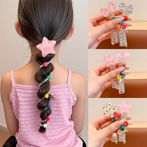 Nouveauté 2026 : Élastiques et attaches pour cheveux pour enfants, motif fleurs en spirale de dessin animé, faits main, haute élasticité, pour petites filles, mariage - Product Image 2