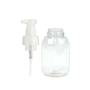 Brand new in stock 300ml white transparent foam clear shampoo shower gel pet plastic bottle
