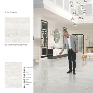 Carreaux de porcelaine nano brillants effet marbre blanc fumé 600x600mm – Collection numérique pour revêtements de sol intérieurs - Product Image 2