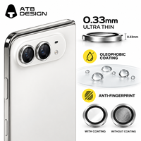 Protection d'objectif d'appareil photo en métal ATB OEM, verre trempé 9H, forte adhérence, couverture intégrale pour iPhone 18 Pro Max 18 Pro