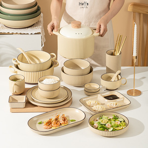 Nordic Style Hotel Restaurant Luxury Dishes Set Gold Rim Charger <b>Black</b> Ceramic Dinner <b>Plates</b> - Product Image 4