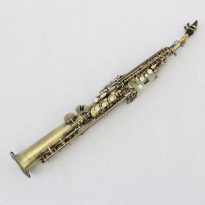 FOCUS <span class=keywords><strong>Saxophone</strong></span> soprano droit vintage plat BB de niveau débutant de haute qualité avec instrument accessoire pour nouveaux joueurs - Product Image 1