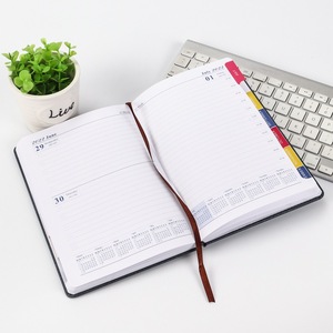 Venta al por mayor 2026 <span class=keywords><strong>diario</strong></span> de moda A5 cuaderno de tapa dura de cuero con espesar enero-diciembre calendario en inglés <span class=keywords><strong>diario</strong></span> de eficiencia promocional - Product Image 2