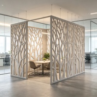 Panneau acoustique creux découpé au laser 100% PET, insonorisant, cloison suspendue, motif personnalisé, OEM