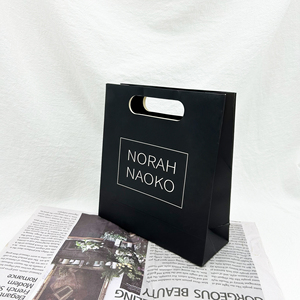 Vẻ Đẹp Tùy Chỉnh Logo In Chết Cắt Xử Lý Màu Đen Sang Trọng Mua Sắm Quà Tặng Thiết Kế Đầy Màu Sắc Mỹ Phẩm Bao Bì Ưa Thích Túi Giấy - Product Image 1