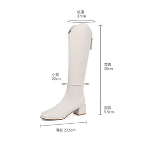 Women's 2024 Autumn/Winter New Style High-Heeled Riding <b>Boots</b>, Slimming V-Opening, Petite High <b>Boots</b> - Product Image 4