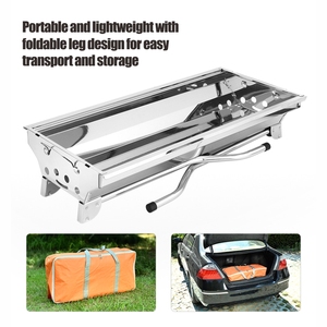 HOMFUL Bestseller: Klappbarer Outdoor-Holzkohlegrill, Verdickter BBQ-<span class=keywords><strong>Grill</strong></span> mit Edelstahlgitter - Product Image 3