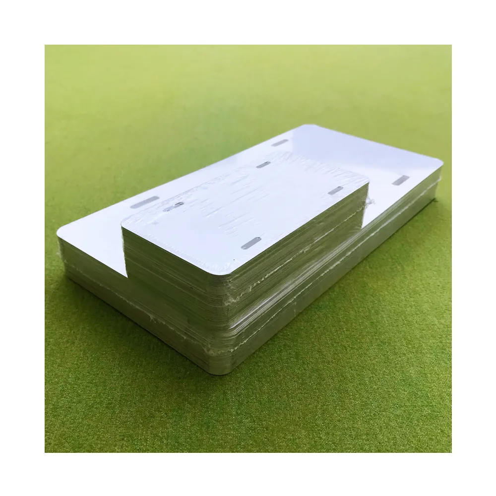 . 025 "Witte Blanco Aluminium Mini Kentekenplaten Blanks Sublimatie Uv Afdrukken Foto Auto Licentie Tags 3" X6 "4" X 7"