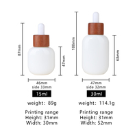 Flacon compte-gouttes ovale en verre Doully pour huiles essentielles et collyres, surface transparente, formats 15 ml et 30 ml, emballage cosmétique