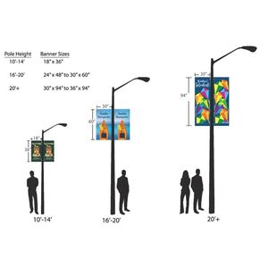 Roadside Advertising Street Light Pole Banner Hardware Kit Double Sided <b>Hanging</b> Flag <b>Bracket</b> Holder Arm - Product Image 5