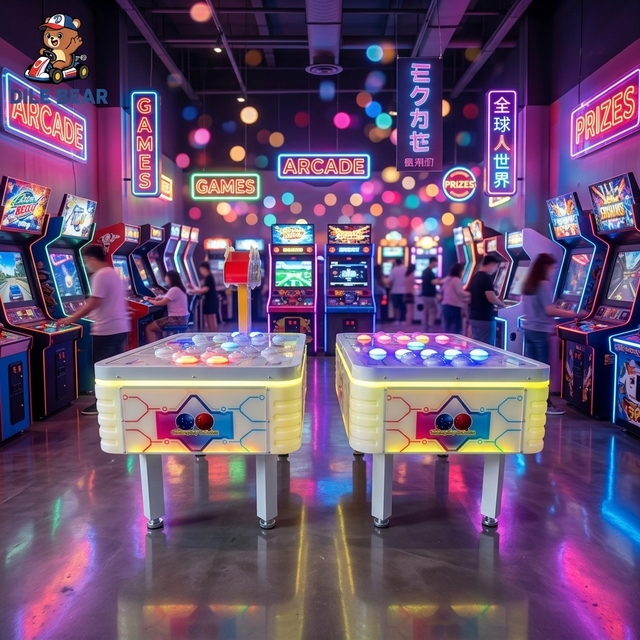 Double Player Arcade Hitting Machine LED Timer Display Durable Metal Case for Lounges Social Clubs