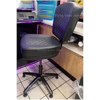 Tabouret de salle de jeux avec dossier, hauteur réglable, chaise pivotante à roulettes en cuir PU