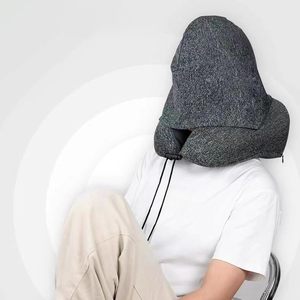 Oreiller cervical en forme de U pour sweat à capuche, en mousse à mémoire de forme, en polyester, pour voyage, adulte, soulagement des douleurs aux épaules en avion, lavable - Product Image 3