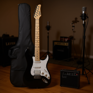 Kit de Guitarra Eléctrica Glarry con Amplificador de 20W, Correa Negra y Pastillas S-S-H - Product Image 2