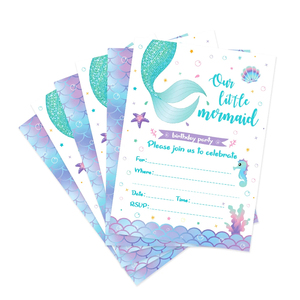 Tarjeta <span class=keywords><strong>de</strong></span> Agradecimiento para Invitación <span class=keywords><strong>de</strong></span> Fiesta <span class=keywords><strong>de</strong></span> Cumpleaños <span class=keywords><strong>de</strong></span> Niña Sirena, Papelería Personalizada en Papel Offset - Product Image 6