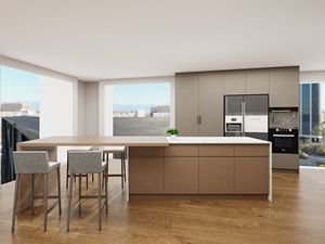 Armoires de cuisine sur mesure en contreplaqué haut de gamme, design moderne en bois mélaminé pour villa - Product Image 4