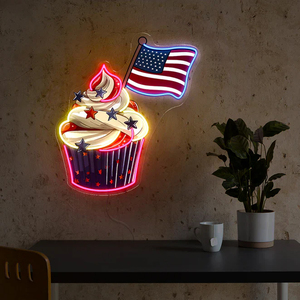 Tùy chỉnh Led Neon dấu hiệu treo tường trang trí bánh với cờ Mỹ LED chiếu sáng lên dấu hiệu cho cửa hàng của bạn kinh doanh cải thiện - Product Image 2
