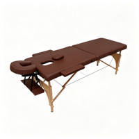 Höhenverstellbare braune klappbare Massageliege aus Holz, mit einer Tragfähigkeit von 200 kg, tragbar, geeignet für Kosmetikliegen.