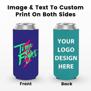 Custom Logo Can Cooler Neoprene Sublimation Blank Screen Printing 12oz Standard <b>Slim</b> Beer Bottle Can Cooler Sleeve - Product Image 3