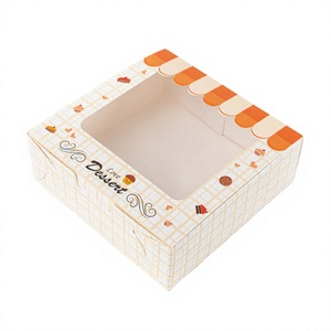 Custom Dessert Paperboard <b>Gift</b> <b>Box</b> <b>With</b> Window Scalloped <b>Lid</b> Printed Food Packaging for Cake Candy Cookie - Product Image 3