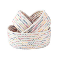 Panier de rangement rond moderne en coton tressé, écologique, pour articles divers, cosmétiques et accessoires de bureau