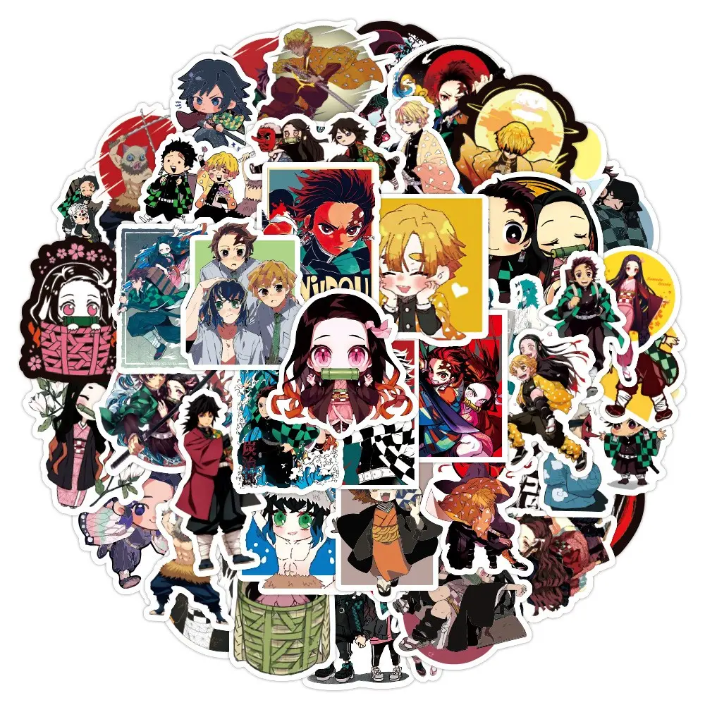 50PCS Various Japanese Manga Cartoon Stickers Boys Cool Paper Decoration Skateboard Luggage Laptop Anime Stickers