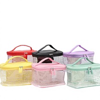 Sac de maquillage transparent en PVC imperméable, style coréen tendance, motif lettres ouvertes, sac fourre-tout créatif type affiche