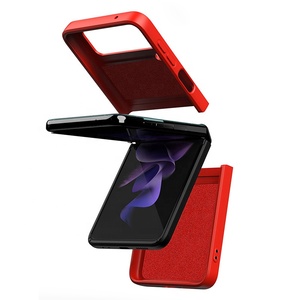 Silicone tactile pour <span class=keywords><strong>Samsung</strong></span> Z <span class=keywords><strong>Flip3</strong></span> Z Flip4 Z Flip5 Z Flip6 TPU couverture de téléphone avec support anneau de doigt couleur unie étui souple - Product Image 5